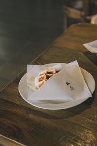 Close-up of food on table