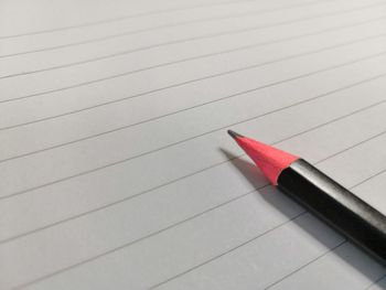 High angle view of pencil on table