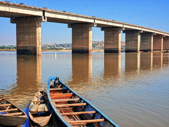 Bridge over river against sky