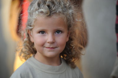 Portrait of cute girl smiling