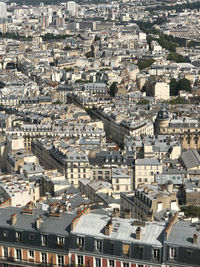 Paris, france. the roofs of paris. view of the city from above.