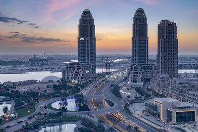 Aerial view of peral qatar porto arabia