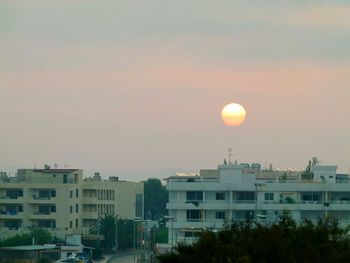 Buildings at sunset