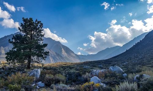 Scenic view of mountains against sky
