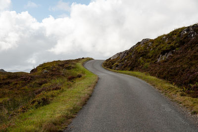 Road into the mountain in the scottish highlands