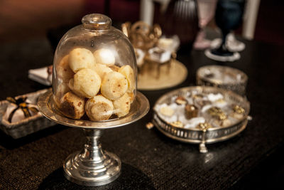 Close-up of cookies on table