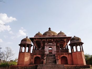 Low angle view of old building against sky