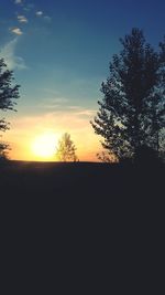 Silhouette trees against sky during sunset