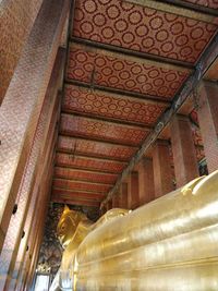 Low angle view of statues in building