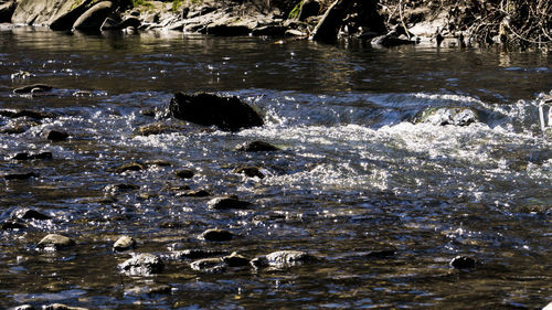 Water splashing on rocks