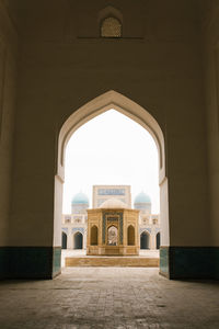 Bukhara, uzbekistan. december 2022. kalyan mosque. the pulpit over the grave of the first imam