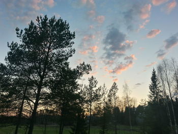 Scenic view of landscape against sky at sunset