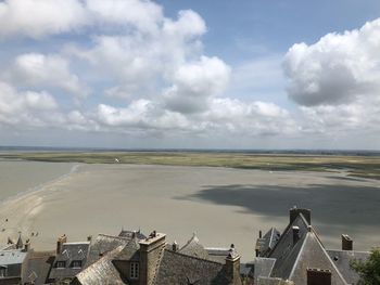 High angle view of sea against sky