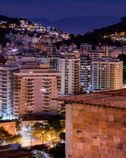 Long exposure urban night photography with buildings and lights of a brazilian city