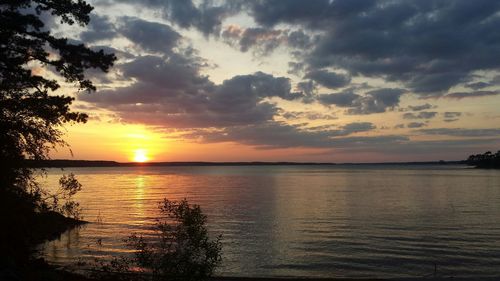 Scenic view of sunset over sea
