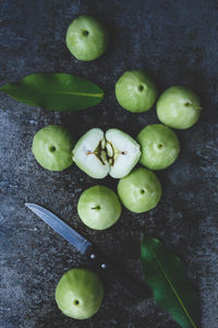 High angle view of fruits