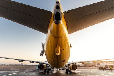 Low angle view of airplane