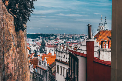 High angle view of city