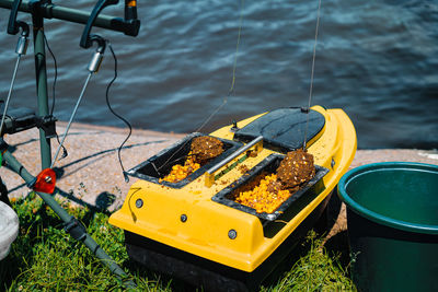 Fishing equipment by the lake