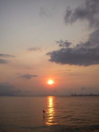 Scenic view of sunset over sea