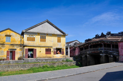 View of old building against blue sky