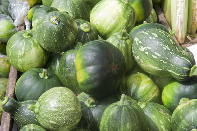 Full frame shot of squashes at market