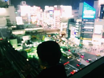 Illuminated city at night