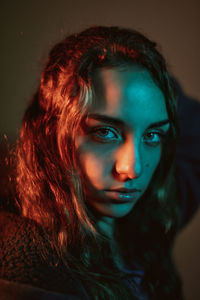 Close-up portrait of a beautiful young woman