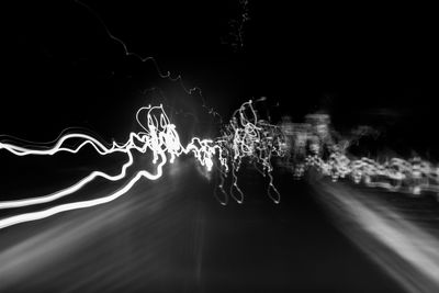 Blurred motion of people at night