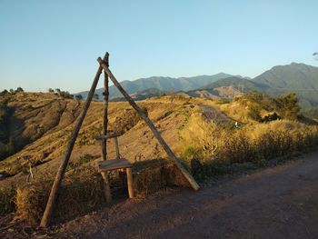 Scenic view of landscape against clear sky