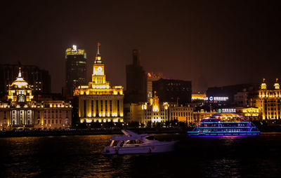 Illuminated city at night