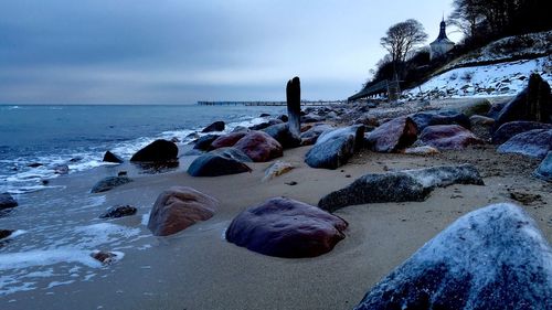 Scenic view of frozen sea