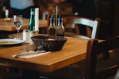 Close-up of food on table