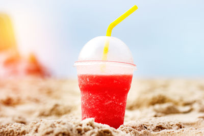 Close-up of drink on glass