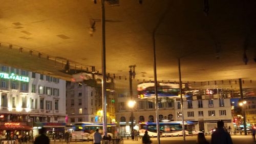Illuminated street light at night