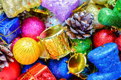 Close-up of christmas decoration on table