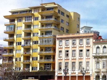 Low angle view of buildings in city