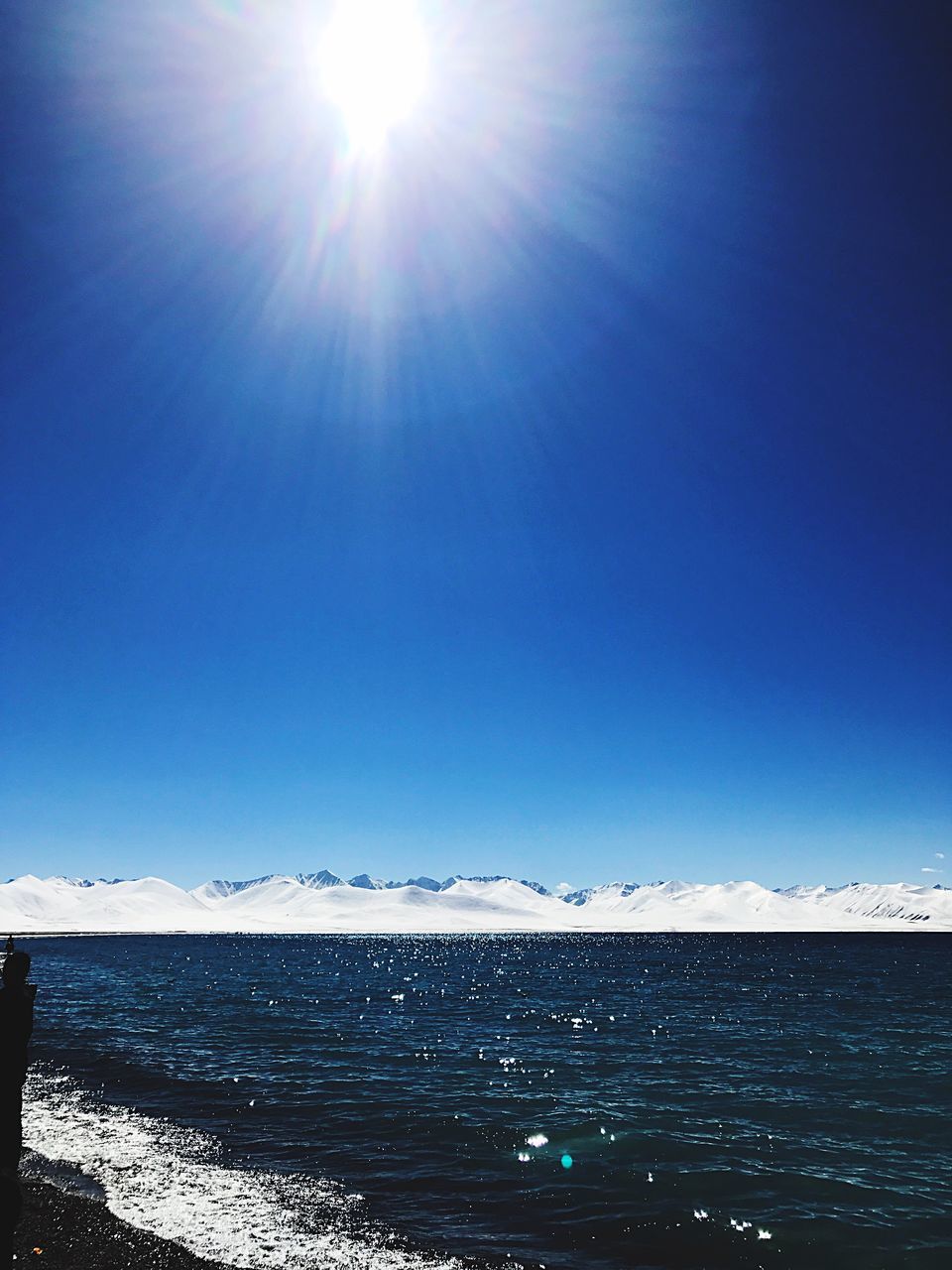 blue, sunlight, sea, sun, sunny, nature, sky, lens flare, clear sky, tranquility, water, sunbeam, scenics, beach, outdoors, no people, tranquil scene, day, beauty in nature, horizon over water, shiny