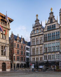 Amazing old buildings of antwerpen, flanders, belgium