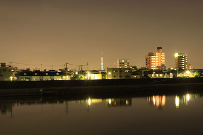 Illuminated city at night