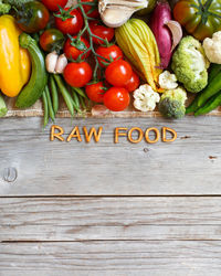 Fruits and vegetables on table