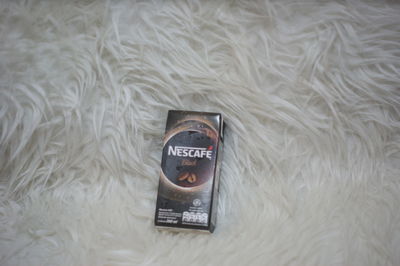 High angle view of text on the wall