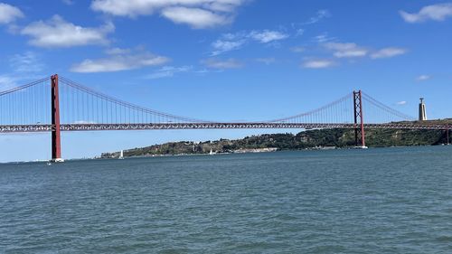 Suspension bridge over sea