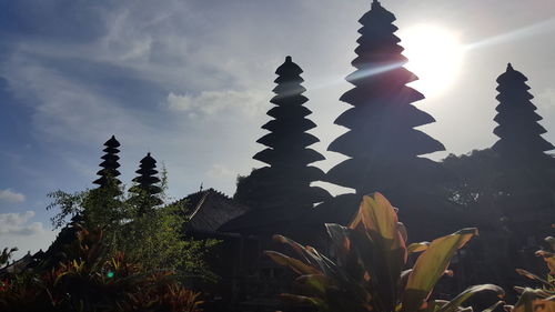 Low angle view of temple against sky