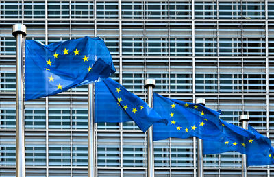 European flags in brussels