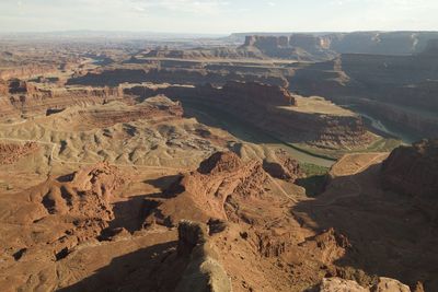 Scenic view of dead horse point landscape against sky