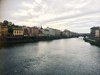 River by city against sky