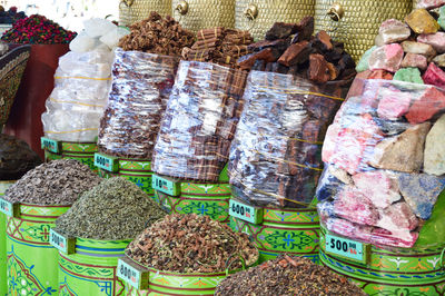 Various vegetables for sale at market stall