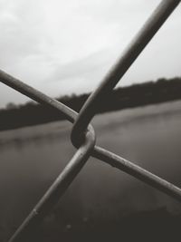 Close-up of water drop against sky