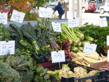 Vegetables for sale in market